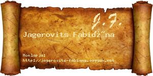 Jagerovits Fabiána névjegykártya